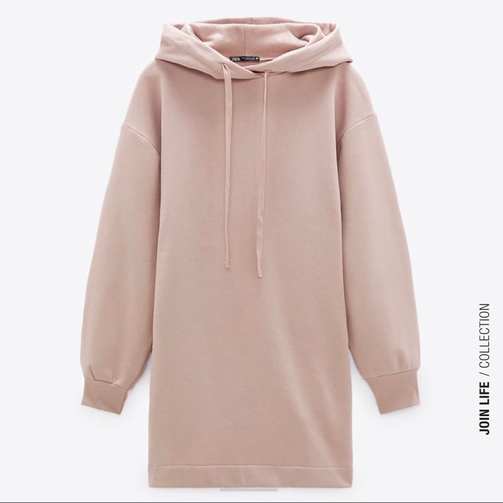 Zara hooded sweatshirt dress